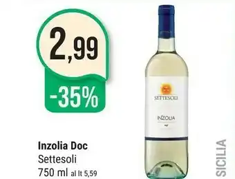 Supermercati Gulliver Settesoli Inzolia Sicilia DOC 750 G(ml) offerta