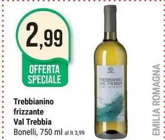 Supermercati Gulliver Casa bonelli Trebbianino Frizzante Val Trebbia 650 Ml offerta