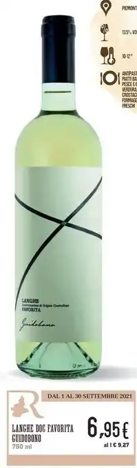 Conad Superstore Guidobono Langhe DOC Favorita offerta