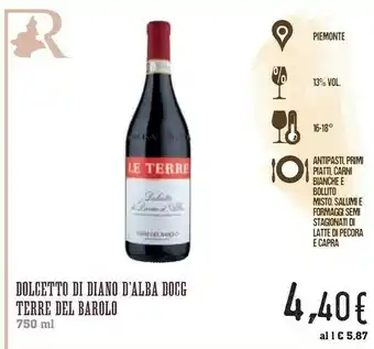 Le terre Dolcetto Di Diano D'Alba 750 G(ml)