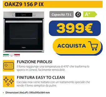 Euronics Whirlpool OAKZ9 156 P IX offerta