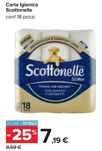 Carrefour Carta Igienica Scottonelle conf 18 pezzi offerta