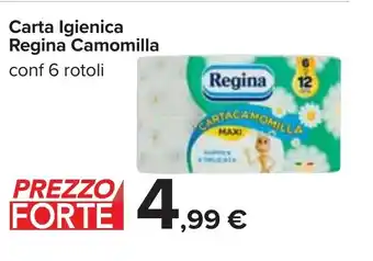 Carrefour Carta Igienica Regina Camomilla conf 6 rotoli offerta