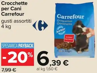 Carrefour Crocchette per Cani Carrefour gusti assortiti 4 kg offerta