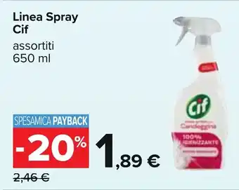 Carrefour Linea Spray Cif assortiti 650 ml offerta