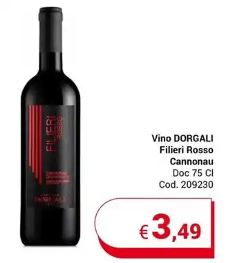 Centro Cash Vino DORGALI Filieri Rosso Cannonau Doc 75 Cl offerta