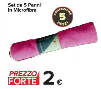 Carrefour Set da 5 Panni in Microfibra offerta
