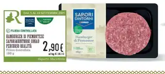 Conad Conad Sapori&dintorni Hamburger Di Piemontese offerta