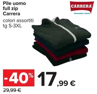 Carrefour Pile uomo full zip Carrera offerta