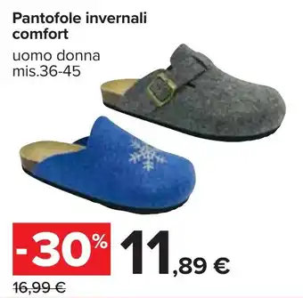Carrefour Pantofole invernali comfort uomo donna offerta