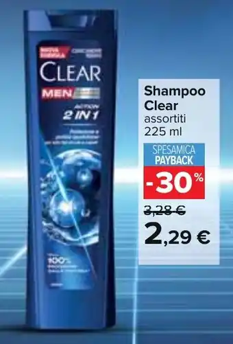Carrefour Shampoo Clear assortiti 225 ml offerta