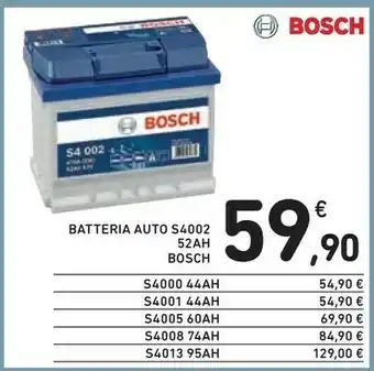 Conad Bosch S4002 AGM (acido Assorbito In Microfibra Di Vetro) 52Ah 12V 470A Auto Batteria Per Veicolo offerta