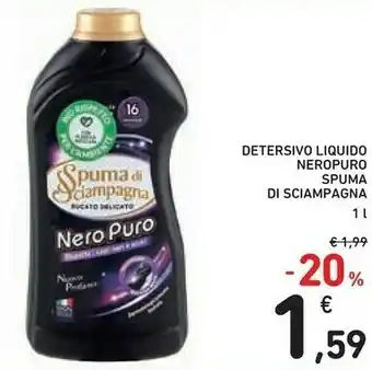 Conad Spuma di Sciampagna Detersivo Liquido Neropuro 1000 Ml offerta