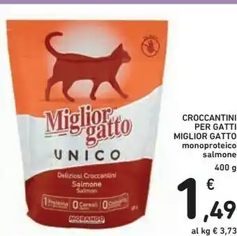Conad Miglior Gatto Croccantini Per Gatti Monoproteico Salmone 400 G offerta