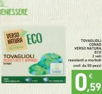 Conad Conad Tovaglioli Resistenti E Morbidi 50 Pz offerta