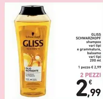Conad Schwarzkopf Gliss Kur 2470095 Balsamo Per Capelli Donne 200 Ml offerta
