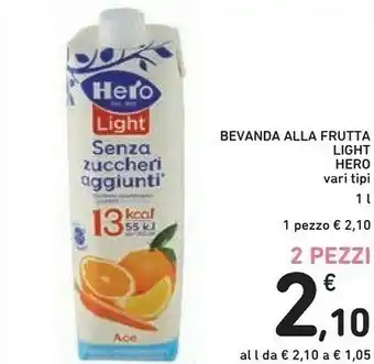 Conad Hero Ace Senza Zuccheri Aggiunti Light 1000 G(ml) offerta