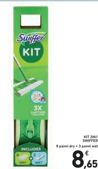 Conad Swiffer Kit 8 Panni Dry 3 Panni Wet offerta