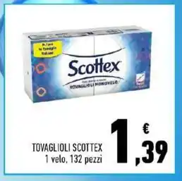 Conad City TOVAGLIOLI SCOTTEX 1 velo, 132 pezzi offerta