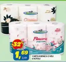 Risparmio Casa CARTA IGIENICA 3 VELI 6 ROTOLI offerta