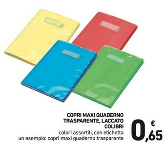 Copri Maxi Quaderno Trasparente/Laccato Colibri