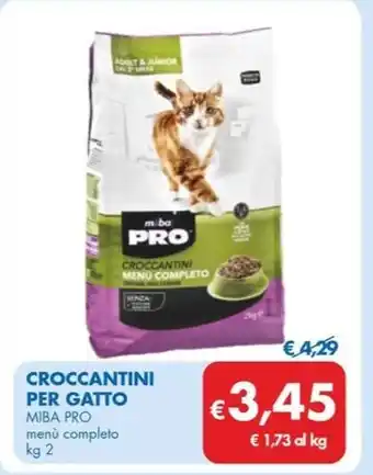 MD Discount CROCCANTINI PER GATTO MIBA PRO menù completo kg 2 offerta