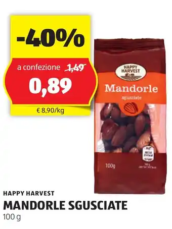 ALDI HAPPY HARVEST MANDORLE SGUSCIATE 100 g offerta