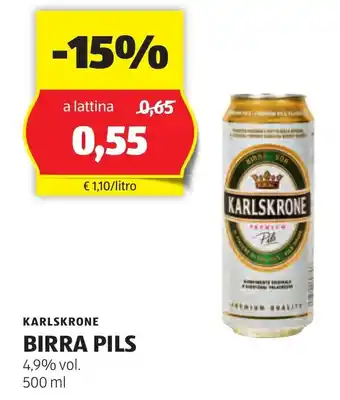 ALDI KARLSKRONE BIRRA PILS 4,9% vol. 500 ml offerta