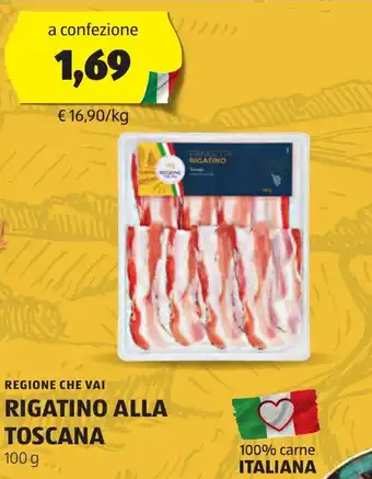 ALDI REGIONE CHE VAI RIGATINO ALLA TOSCANA 100 g offerta