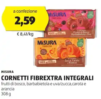 ALDI MISURA CORNETTI FIBREXTRA INTEGRALI 308 g offerta