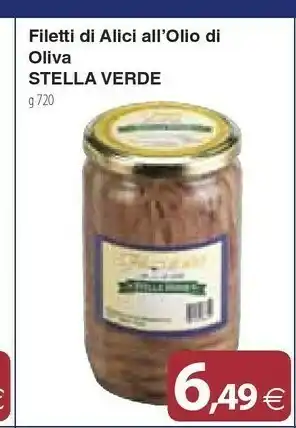 Docks Cash&Carry Stella Verde Filetti Di Alici All'olio Di Oliva 720 G offerta