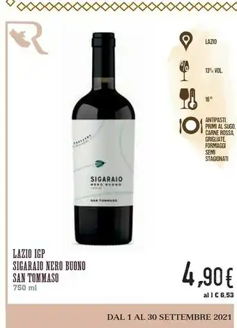 Conad San Tommaso Lazio Igp Sigaraio Nero Buono offerta