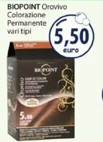 Acqua & Sapone BIOPOINT Orovivo Colorazione Permanente vari tipi offerta