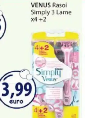 Acqua & Sapone VENUS Rasoi Simply 3 Lame x4 +2 offerta