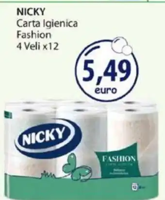 Acqua & Sapone NICKY Carta Igienica Fashion 4 Veli x12 offerta
