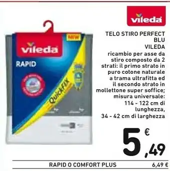 Conad Vileda Telo Stiro Perfect Blu offerta