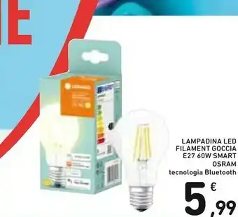 Osram Lampadina Led Filament Gocia E27 60w Smart