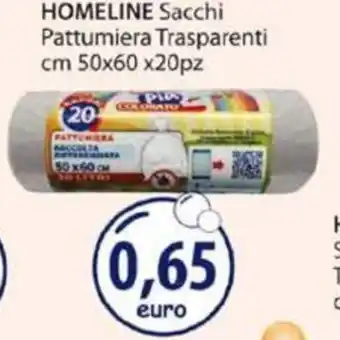 Acqua & Sapone HOMELINE Sacchi Pattumiera Trasparenti cm 50x60 x20pz offerta