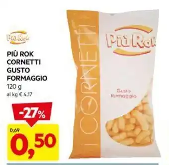 DPiù PIÙ ROK CORNETTI GUSTO FORMAGGIO 120 g offerta