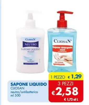 MD Discount SAPONE LIQUIDO CLIOSAN neutro/antibatterico ml 500 offerta