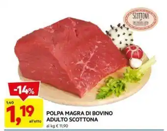 DPiù POLPA MAGRA DI BOVINO all'etto ADULTO SCOTTONA offerta
