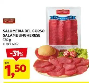 DPiù SALUMERIA DEL CORSO SALAME UNGHERESE 120 g offerta