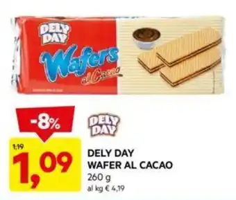 DPiù DELY DAY WAFER AL CACAO 260 g offerta