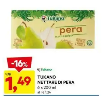 DPiù TUKANO NETTARE DI PERA 6 x 200 ml offerta