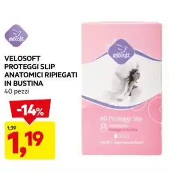 DPiù VELOSOFT PROTEGGI SLIP ANATOMICI RIPIEGATI IN BUSTINA 40 pezzi offerta