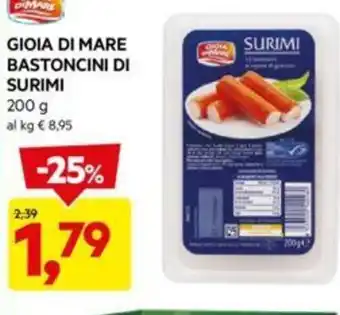 DPiù GIOIA DI MARE BASTONCINI DI SURIMI 200 g offerta