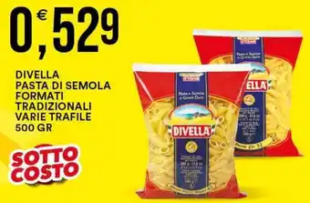 DIVELLA PASTA DI SEMOLA FORMATI TRADIZIONALI VARIE TRAFILE 500 GR