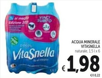 Conad Vitasnella Acqua Minerale Naturale offerta