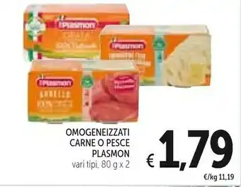 Conad Plasmon Omogeneizzati Carne O Pesce offerta
