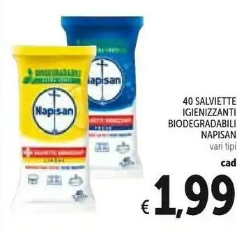 Conad Napisan 40 Salviette Igienizzanti Biodegradabili offerta